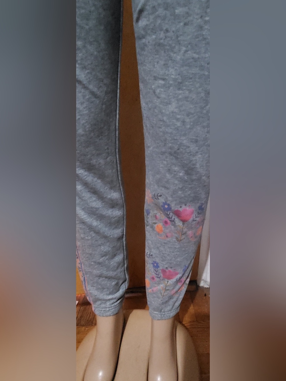 NATURAL LIFE Gray Track Joggers with Pink Floral Side Trim - Picture 4 of 6